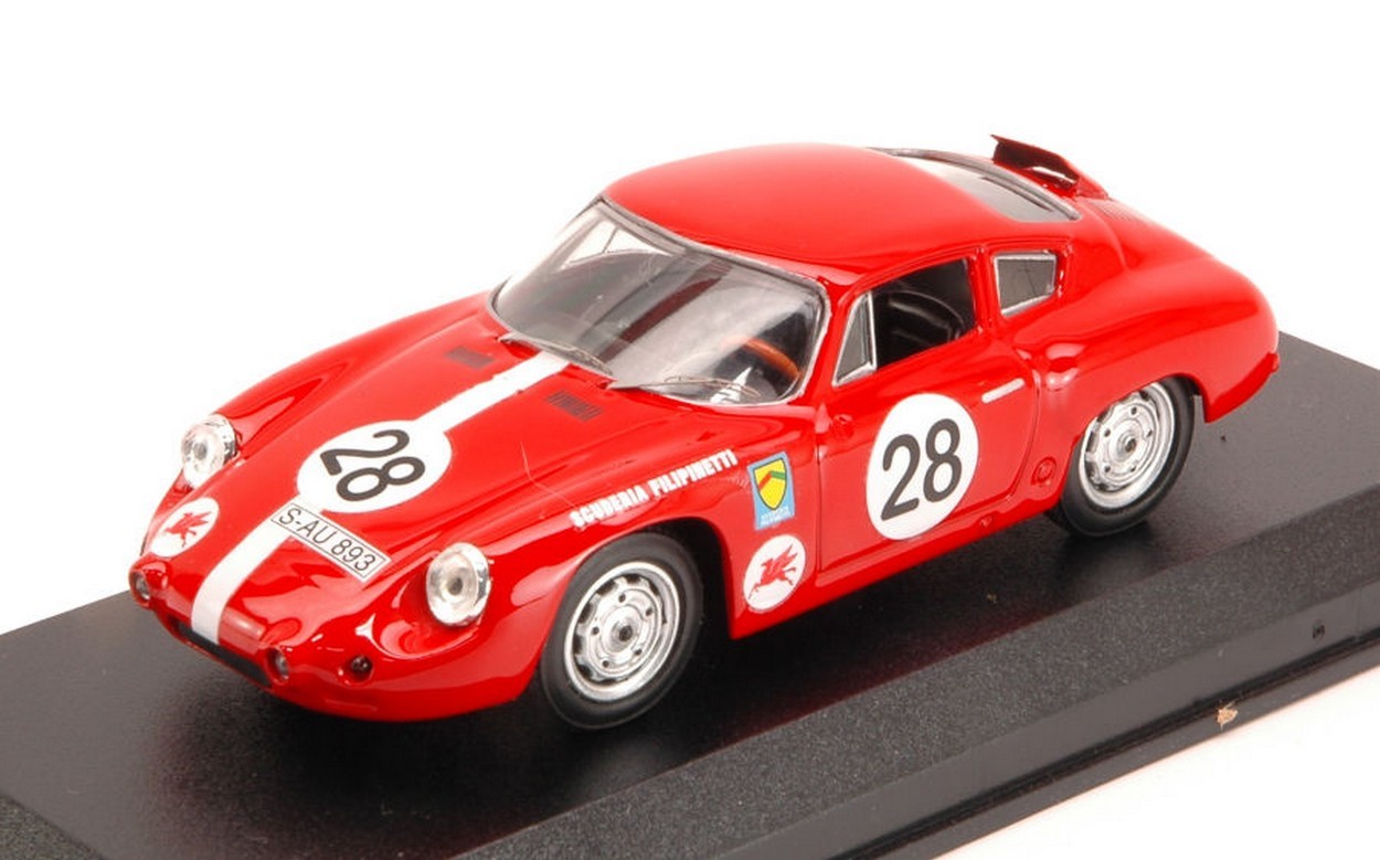 MODELLINO IN SCALA COMPATIBILE CON PORSCHE ABARTH N.28 12th (2nd CL.) 1000 KM NURBURG.1963 KRUNIS-SCHILLER BEST MODEL BT9591