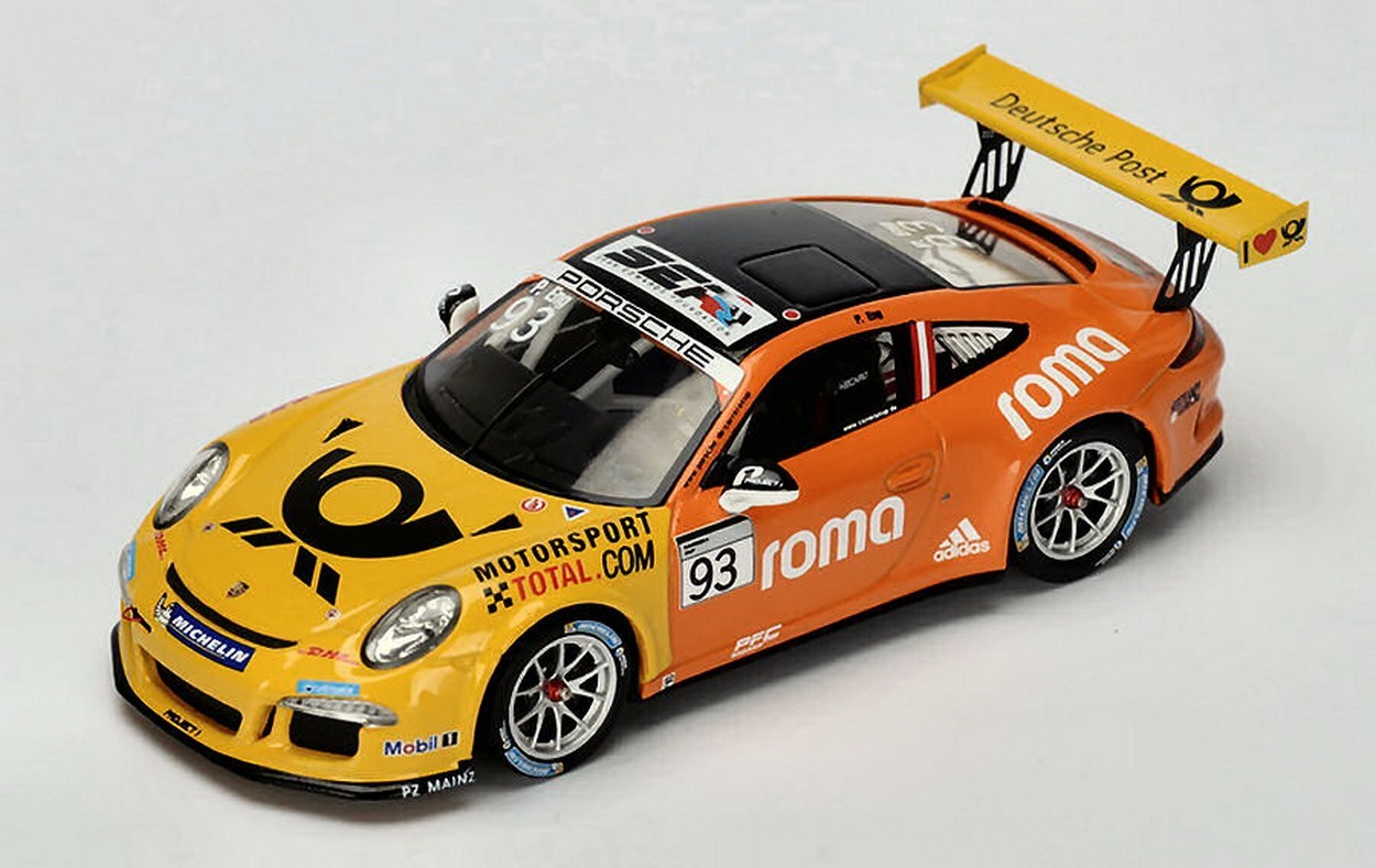 MODELLINO IN SCALA COMPATIBILE CON PORSCHE CARRERA CUP N.93 DEUTSCHLAND CHAMPION 2015 PHILIPP ENG 1:43 SPARK MODEL SG226