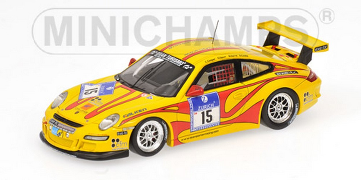 MODELLINO IN SCALA COMPATIBILE CON PORSCHE GT3 997 N.15 NURBURGRING 2010 1:43 MINICHAMPS PM437106715