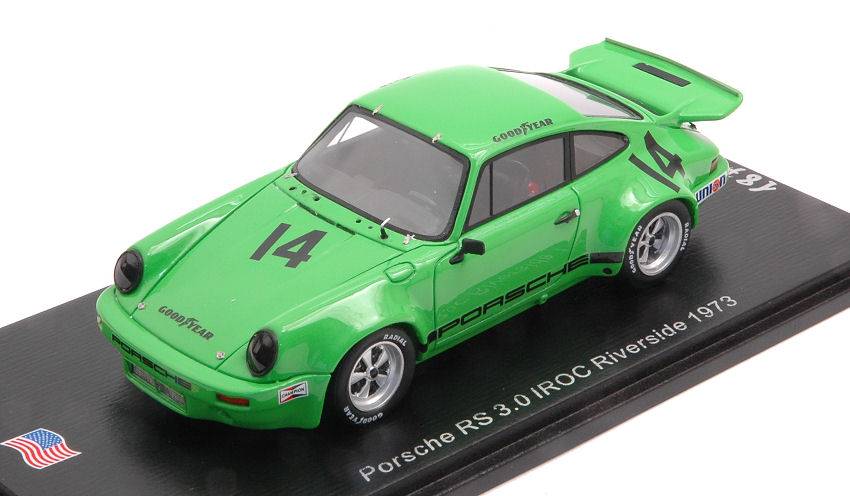 MODELLINO IN SCALA COMPATIBILE CON PORSCHE RS 3.0 N.14 IROC RIVERSIDE 1973 EMERSON FITTIPALDI 1:43 SPARK MODEL US141