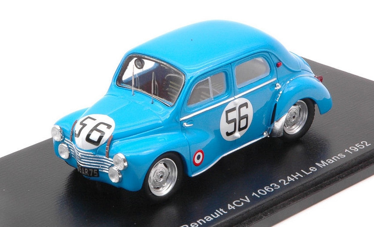 MODELLINO IN SCALA COMPATIBILE CON RENAULT 4 CV N.56 LM 1952 J.E.VERNET-J.PAIRARD 1:43 SPARK MODEL S5223