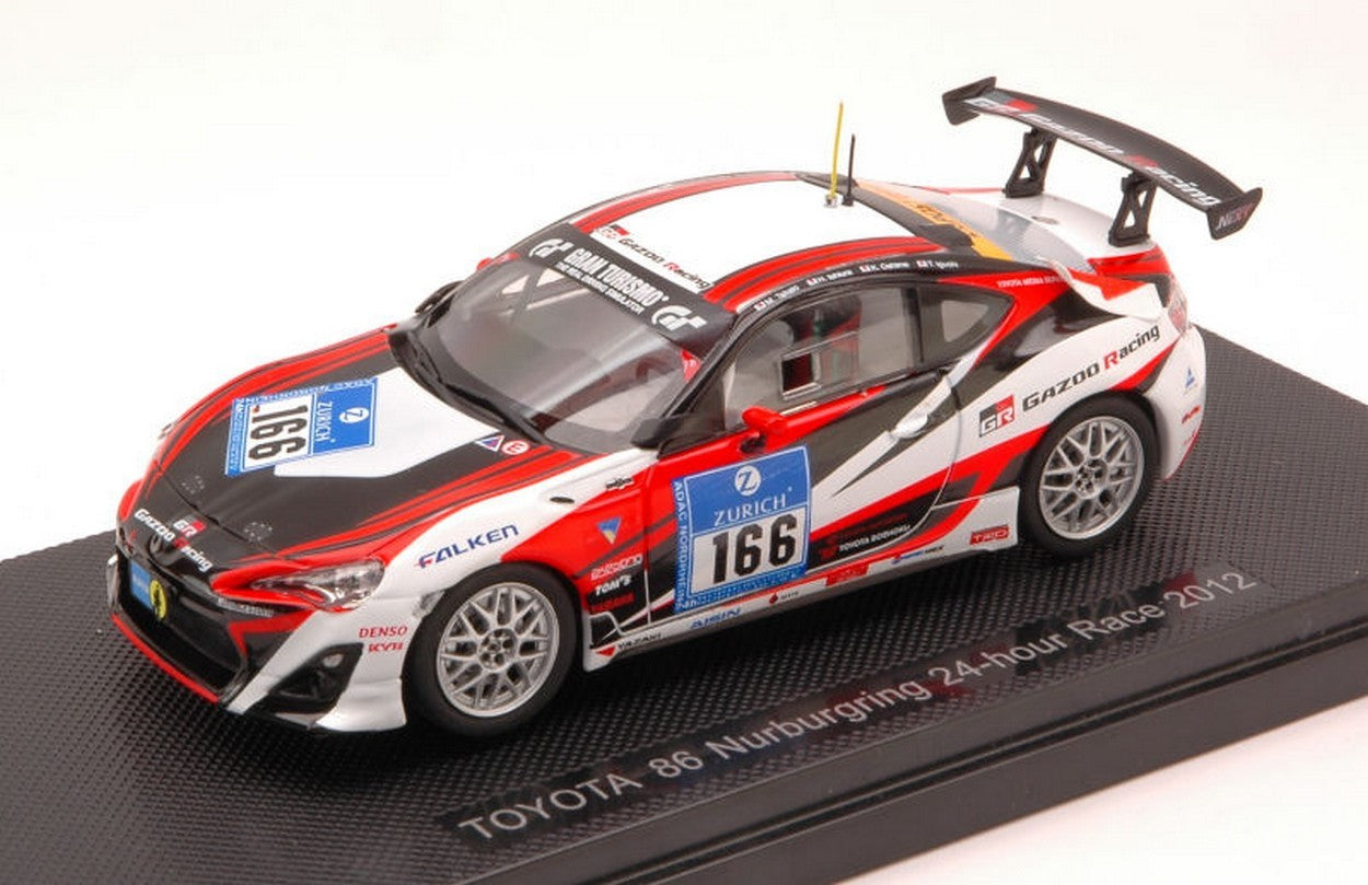 MODELLINO IN SCALA COMPATIBILE CON TOYOTA 86 N.166 NURBURGRING 2012 TAKAKI-ISHIURA-OSHIMA-IGUCHI 1:43 EBBRO EB44892
