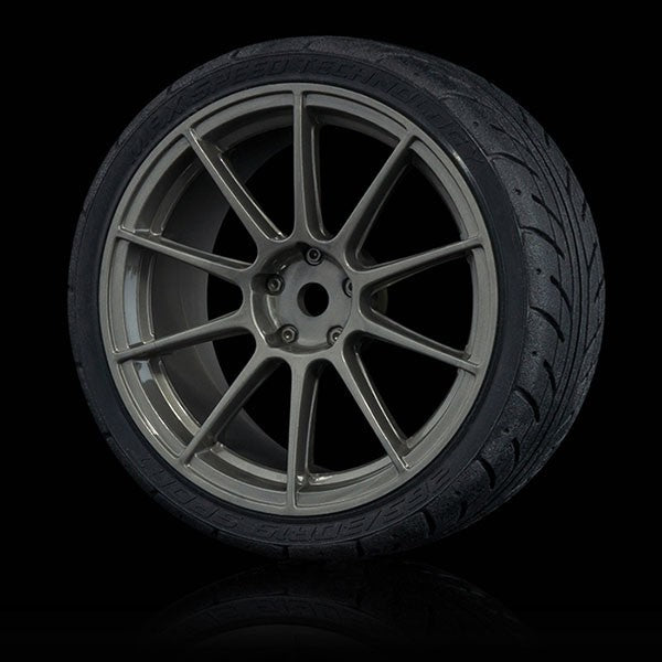 Pneumatici da pista MST AD + ruote argento 5H (x4) 103021SG
