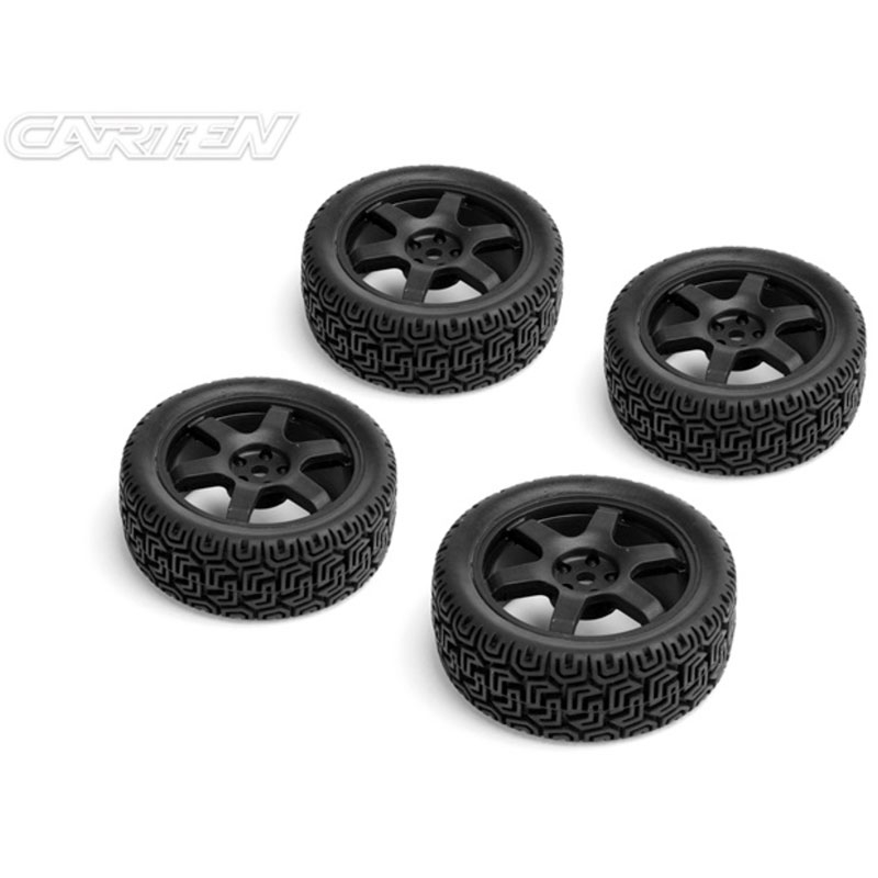 CARTEN Gomme incollate su cerchio 6 Raggi Nero da Rally TC ET 0mm (4) - [NHA485]