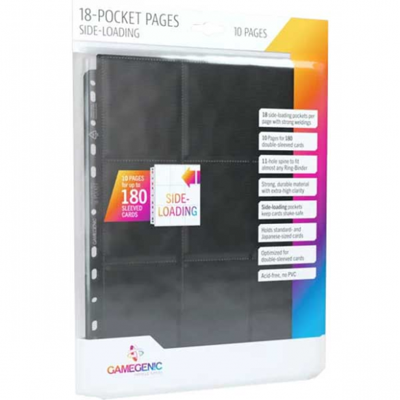 Pagine 9 Tasche per Album ad Anelli (10 Pezzi) - Black - Gamegenic