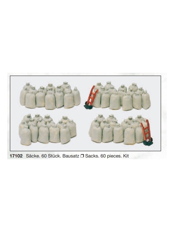 PREISER 17102 Scala HO Confezione di 60 sacchi