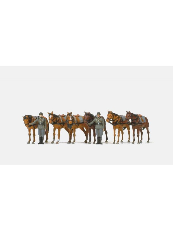 PREISER 16597 Scala HO Militari con cavalli da colorare