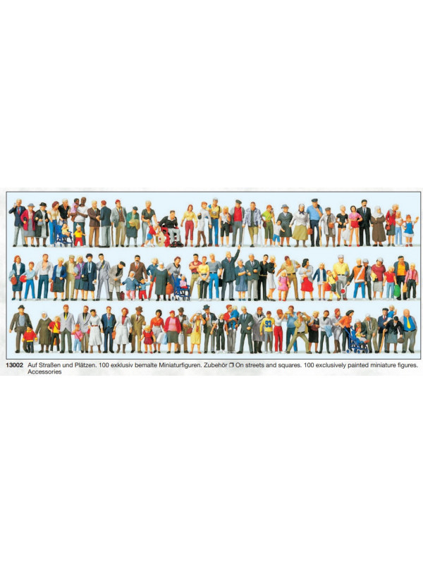 PREISER 13002 Scala HO Personaggi per quartiere urbano 100 pezzi