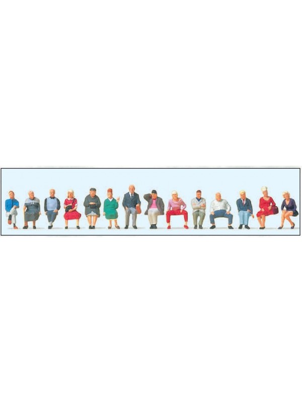 PREISER 10524 Scala HO Persone sedute (complete di gambe) 14 pezzi