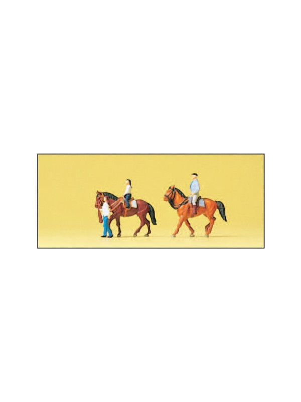 PREISER 79184 Scala N Persone a cavallo con istruttore