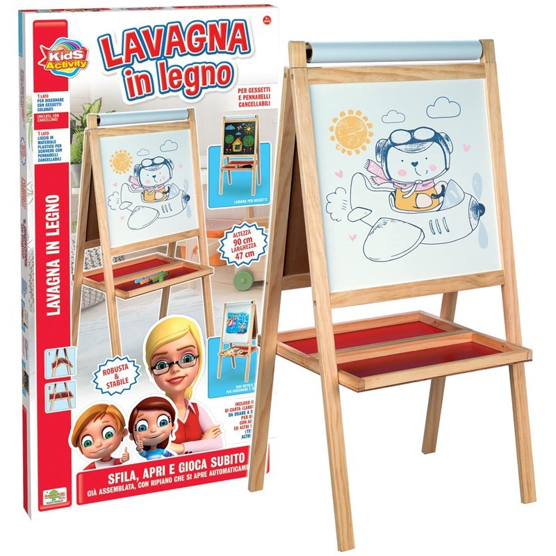 RST - Lavagna in Legno Bifacciale con Rotolo Carta - 10096