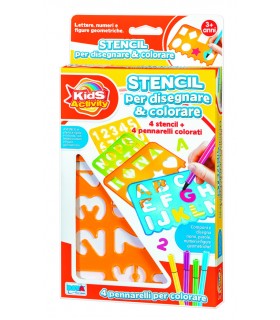 Set 4 stencil 4 pennarelli