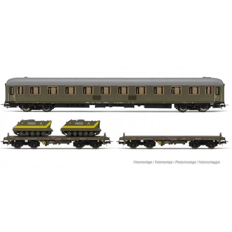 Set di 1 carrozza 12100 e 2 carri PMM (1 con TOA), RENFE. ELECTROTREN HE4015