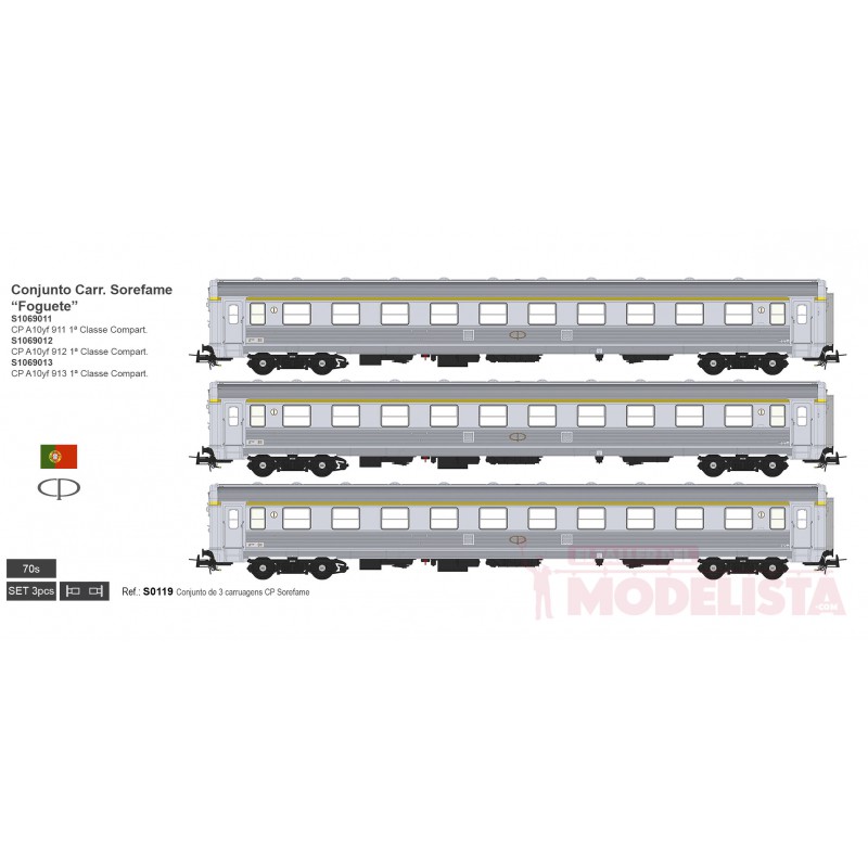 Set di 3 auto Sorefame "Foguete", CP. Gli anni '70. SUDEXPRESS S0119