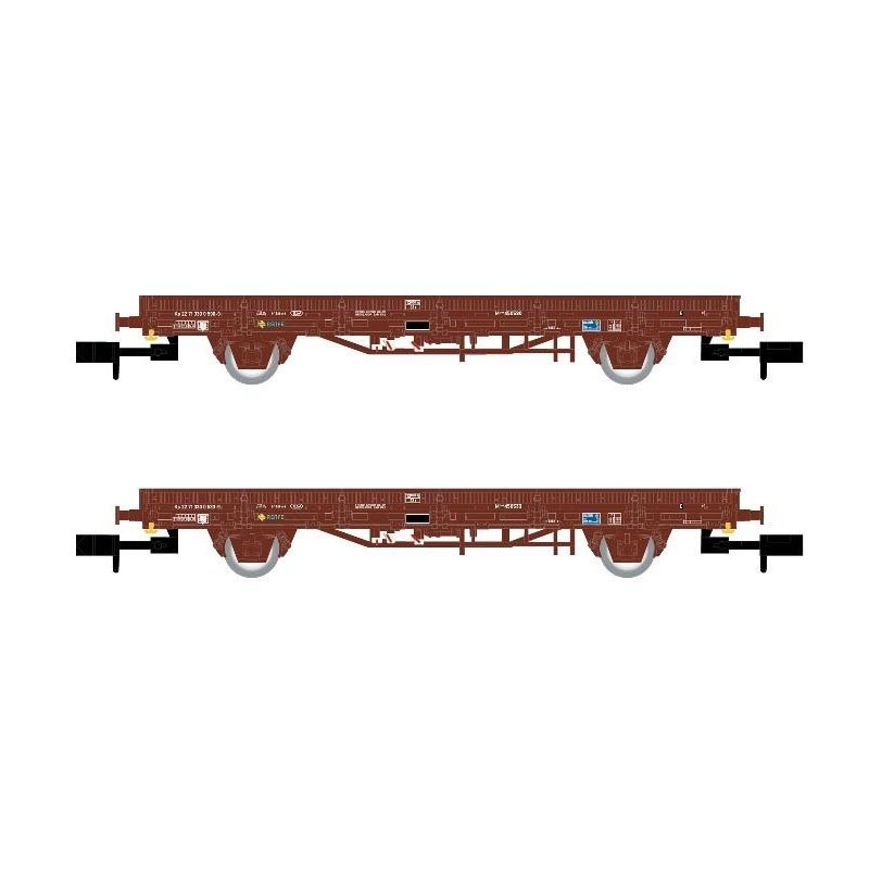 Set di due carri a piattaforma con carico di sacchi di tabacco, RENFE. ARNOLD HN6581