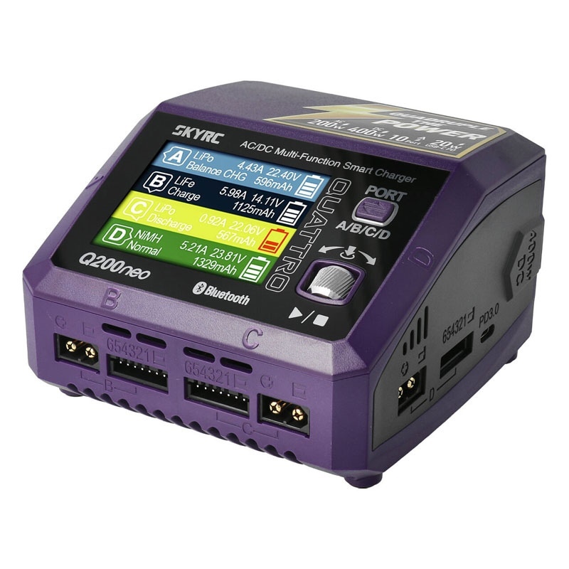 SKYRC Q200 Neo Caricabatterie 4 Uscite 10A. 200W AC/DC 1-6S - [SK100197-01]