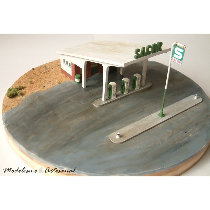Distributore di benzina Sacor, anni '80. MODELISMO ARTESANAL MA_ER_01