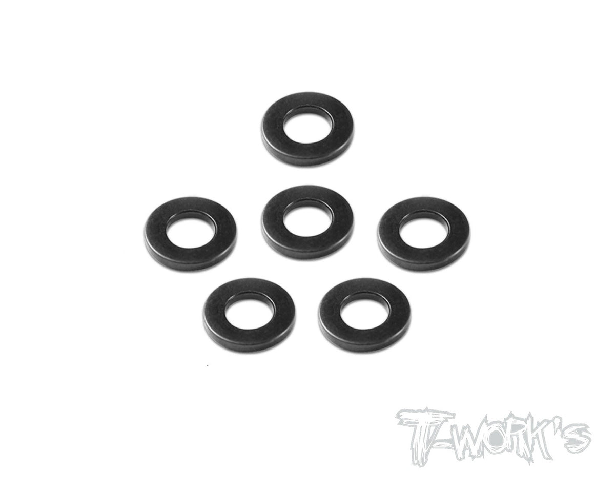 TA-058 Aluminum 2mm Bore Washer 1.0mm (Black) 6pcs.