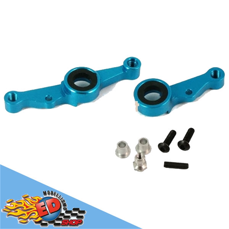 Yeah Racing Kit leveraggio sterzo in alluminio BLU su cuscinetti x Tamiya TA01, TA02 - [TA01-042BU]