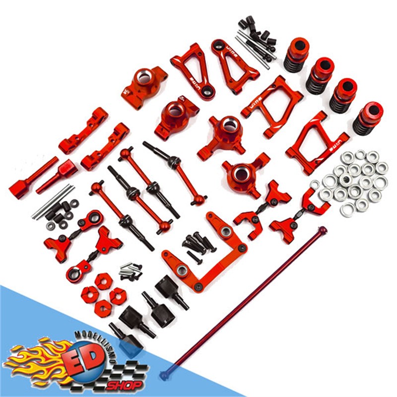 Yeah Racing Rapid Performance kit conversione in Alluminio ROSSO x Tamiya TT01 TT01E - [TATT-S05RD]