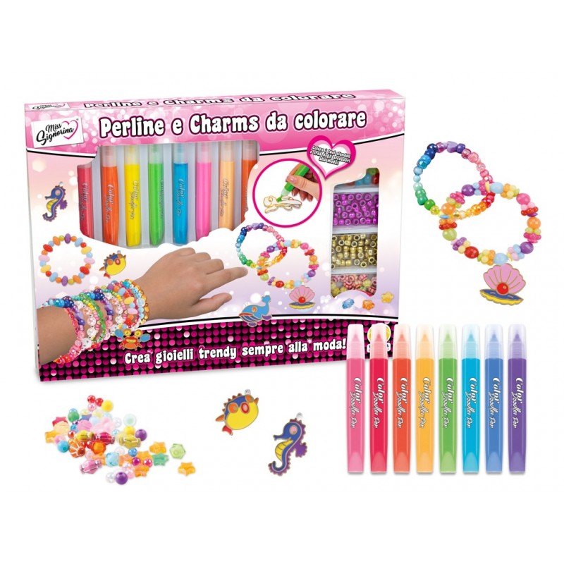 TEOREMA - Miss Signorina Perline e Charms da Colorare - 80074