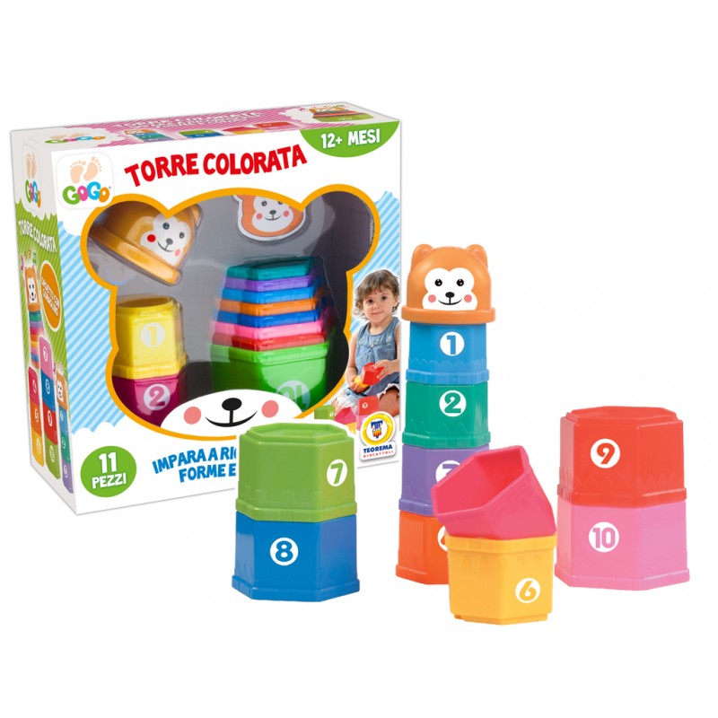 TEOREMA - Torre Colorata Numeri con Orsetto - 64171