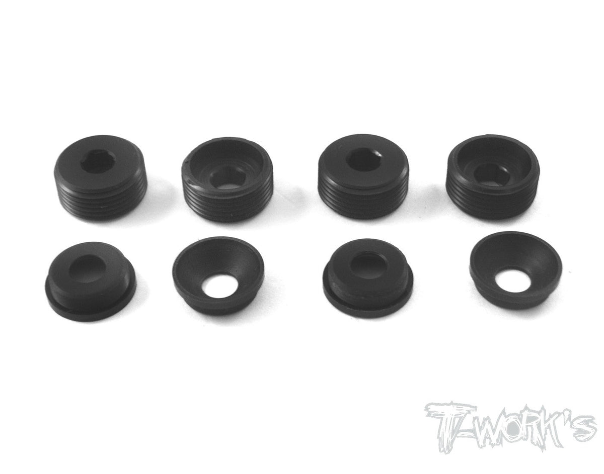 POM Front Upright Adjust Nut with POM Spacers  ( For Mugen MBX-6/MBX-7/SworkZ)  4pcs.
