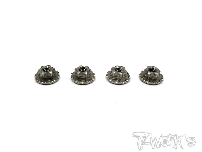 TP-034 64 Titanium Light Weight large-contact Serrated M4 Wheel Nuts ( 4pcs. )
