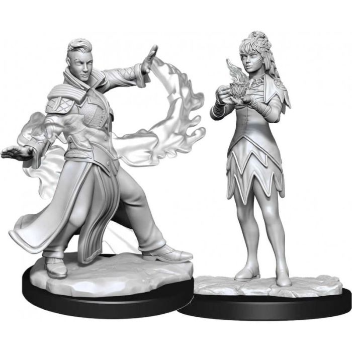 Umano Mago Maschio (Killian) e Driade Mago Femmina (Dina) - 2 Miniature Magic the Gathering W15