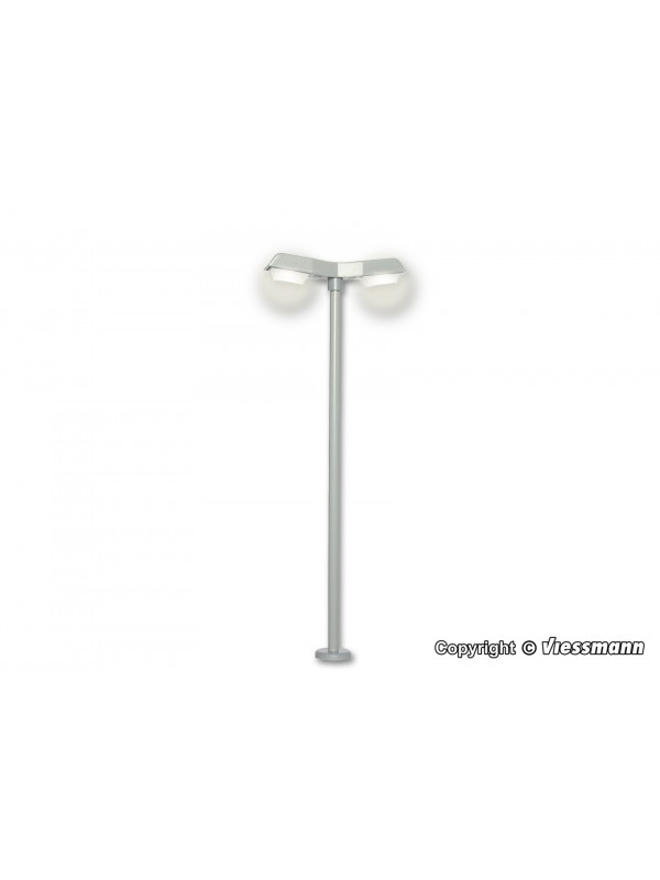 VIESSMANN 6097 Scala HO Lampione stradale moderno due luci mm. 100 (Led bianco)