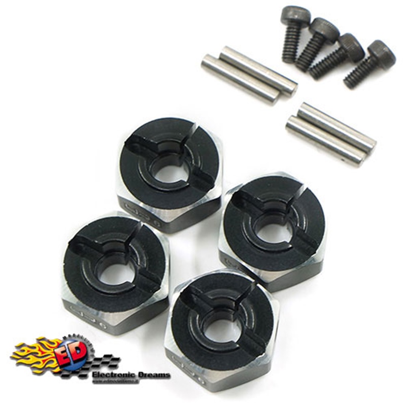 Yeah Racing trascinatori ruote in alluminio NERI x 1/10 TOURING-DRIFT-CRAWLER 12x6mm (4) - [WA-033BK]