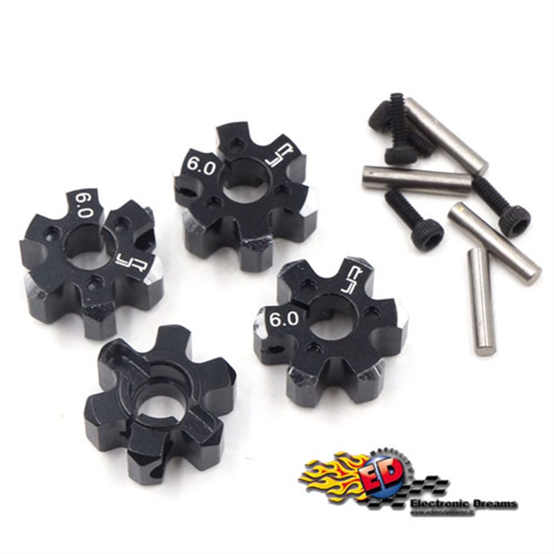 Yeah Racing trascinatori ruote in alluminio Superleggeri NERI x 1/10 TOURING-DRIFT-CRAWLER 12x6mm (4 - [WA-037BK]