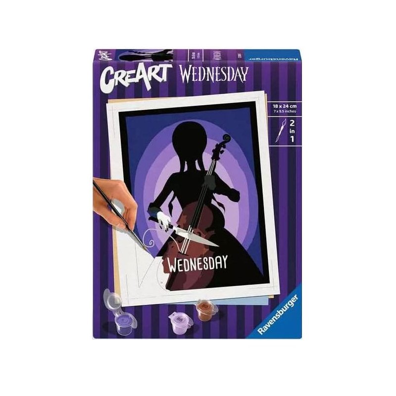Wednesday CreArt Paint by Numbers Painting Set Wednesday 18 x 24 cm