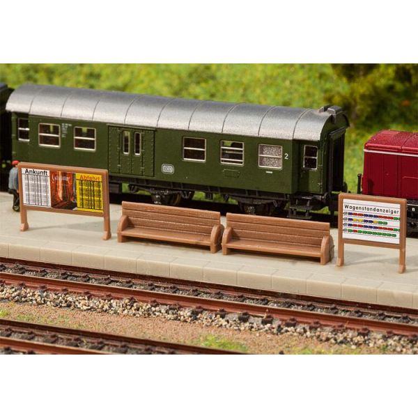 Faller - Platform benches, billboards