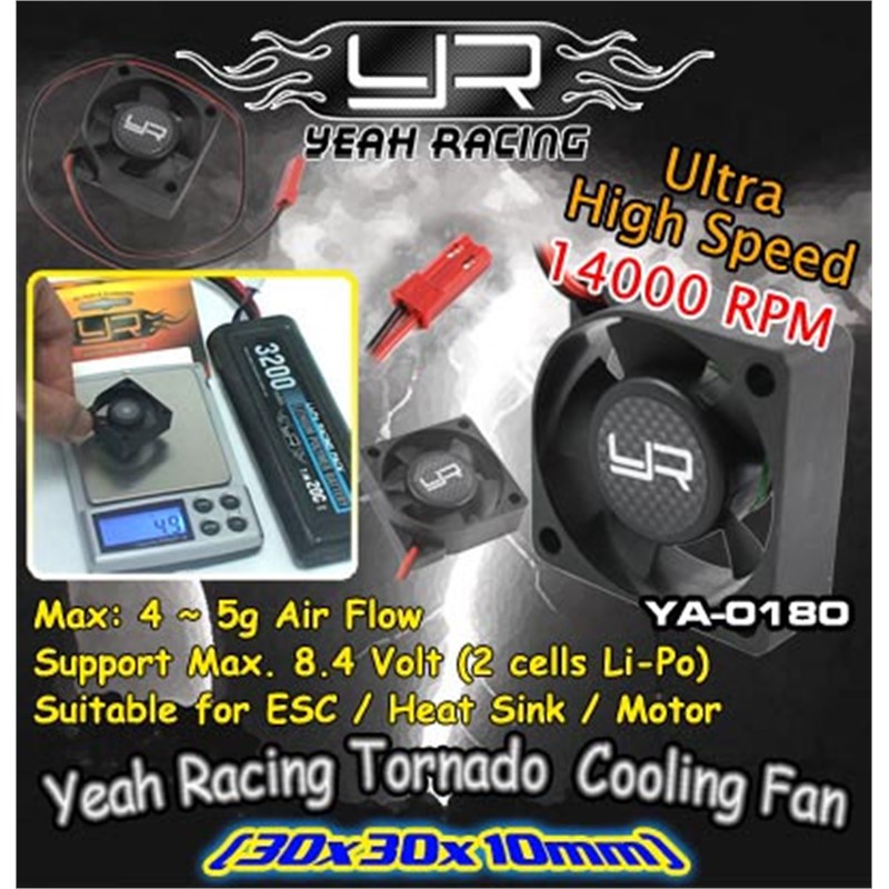 Yeah Racing Ventola Tornado High-Speed 30x30 5V./0.28A ARANCIO - [YA-0180OR]