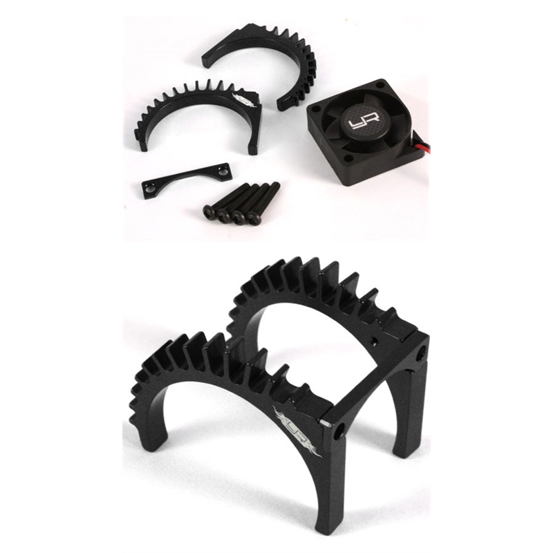 Yeah Racing dissipatore ultraleggero in alluminio con ventola High-Speed Tornado per motori 540 NERO - [YA-0233VBBK]
