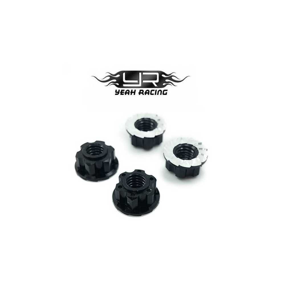 Yeah Racing Dadi Ruota Flangiati M4 EXTRA light Neri (art. YA-0448BK)