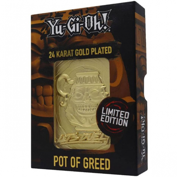 Yu-Gi-Oh! Carta 3D Placcata in Oro 24 Carati - Pot of Greed (Edizione Limitata)