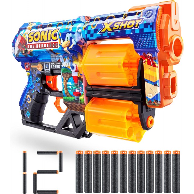 ZURU - Sonic X-Shot Blaster con 12 Dardi - 36583